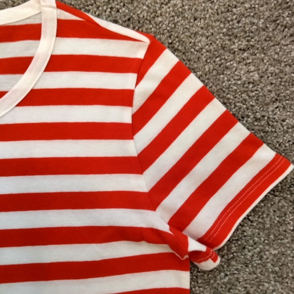 NWT Sz XS JCrew Factory Stripes SS T-Shirt Dress - Picture 6 of 9